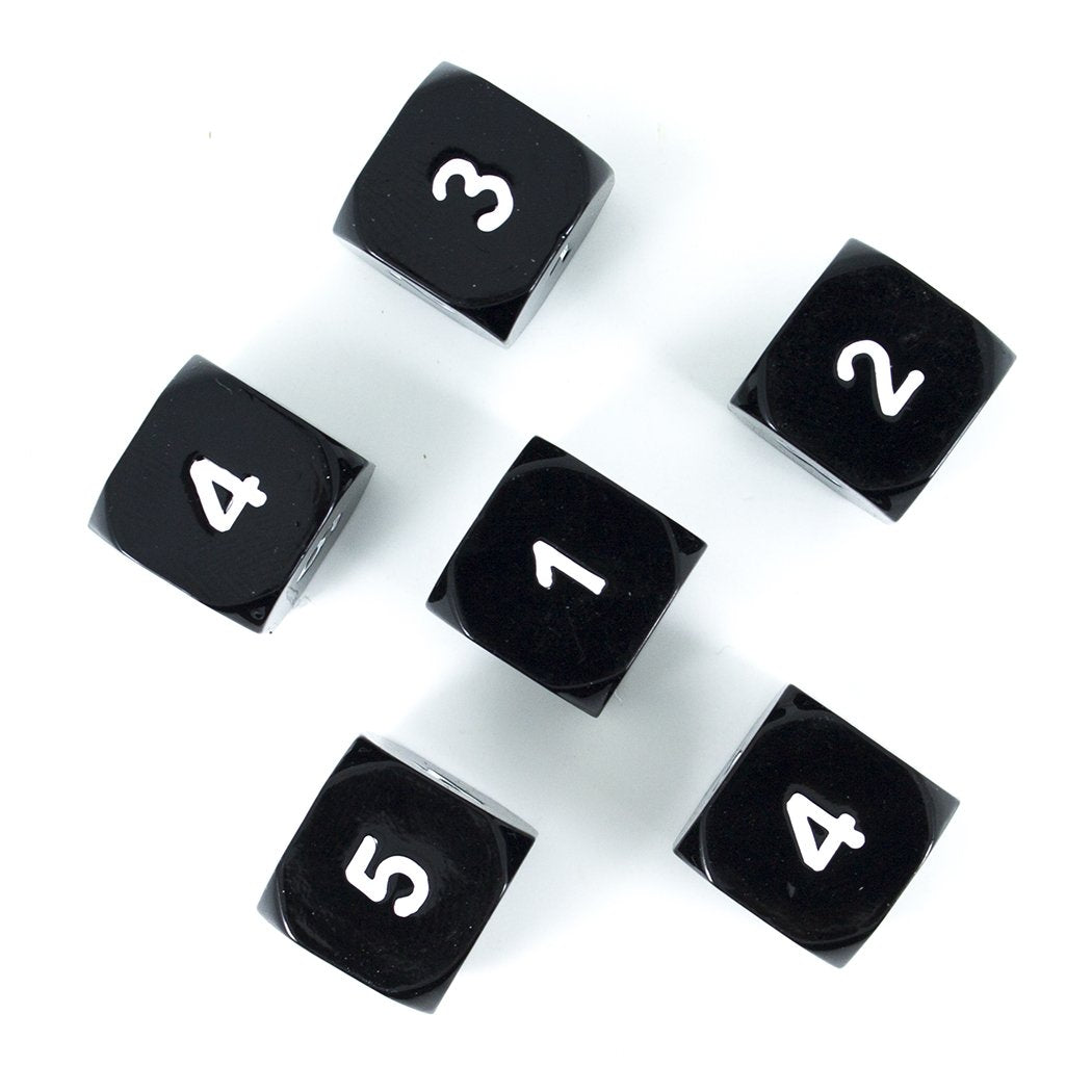 Black Metal D6 Dice - Set of Six