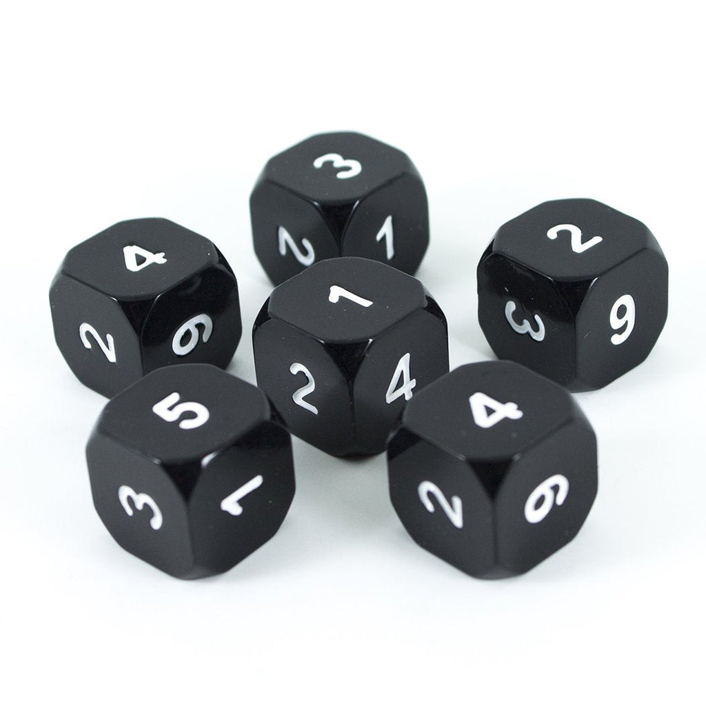 Black Metal D6 Dice - Set of Six