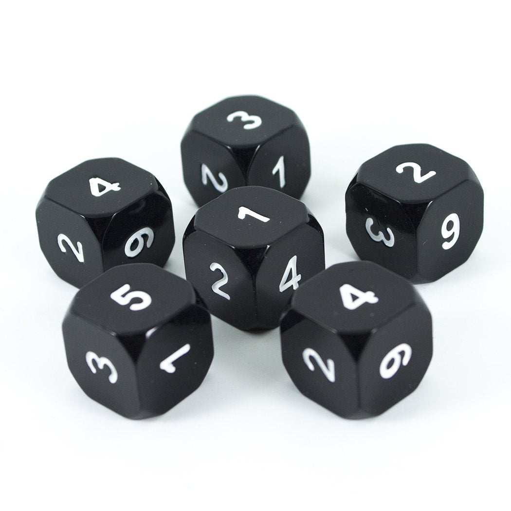 Black Metal D6 Dice - Set of Six