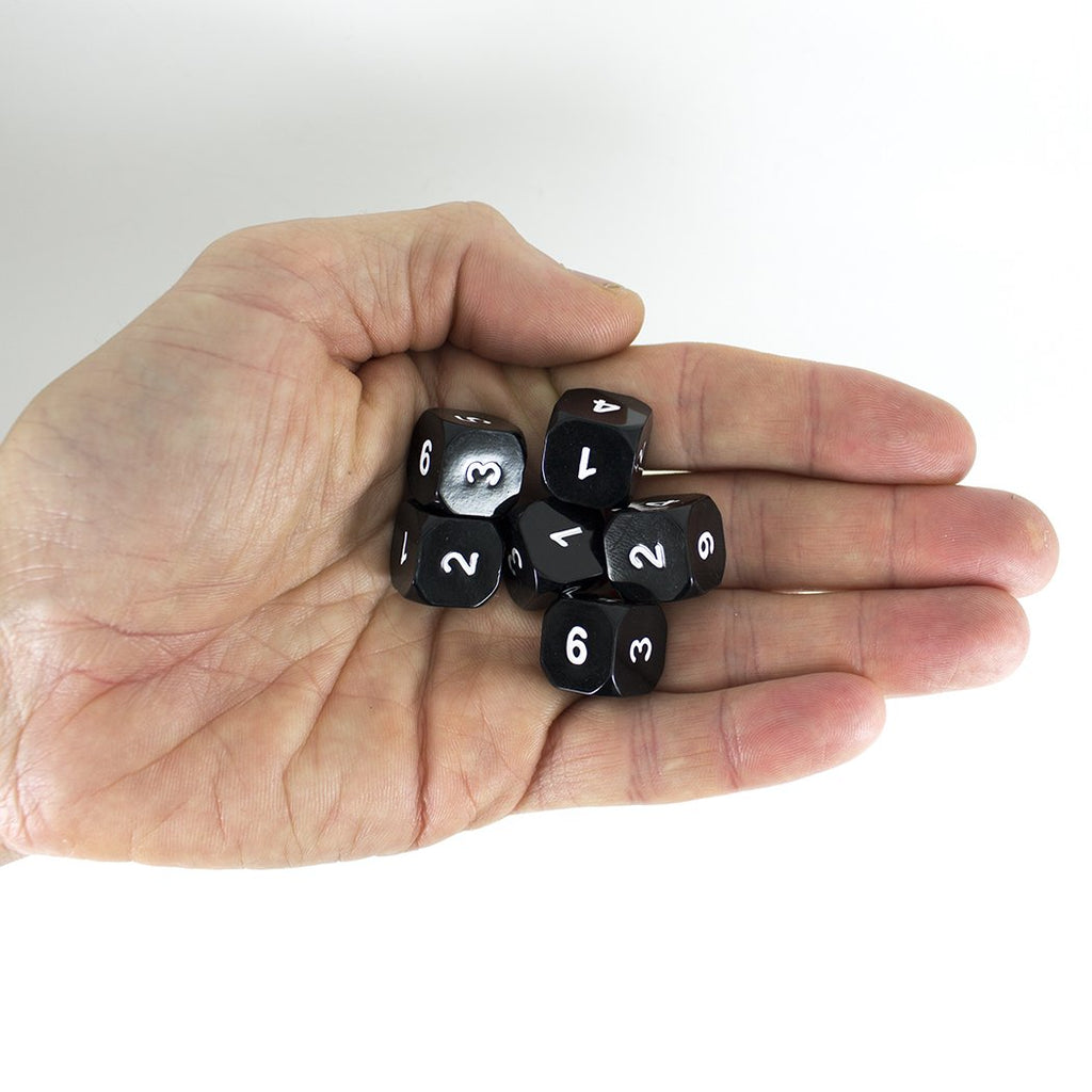 Black Metal D6 Dice - Set of Six