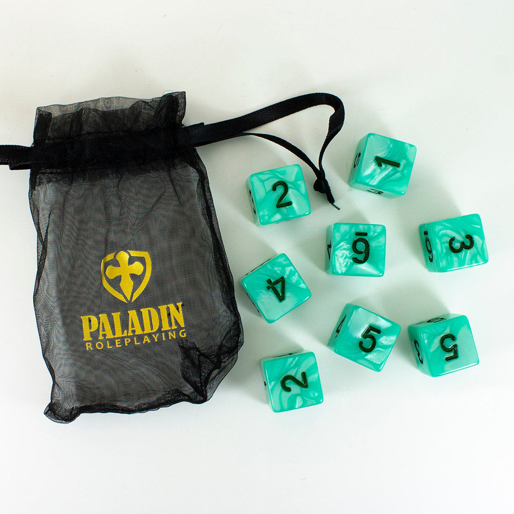 Turquoise Pearl Dice - 8D6 Set - 'Aqua'