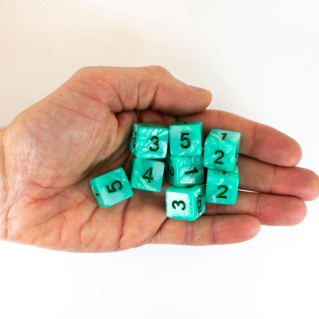 Turquoise Pearl Dice - 8D6 Set - 'Aqua'