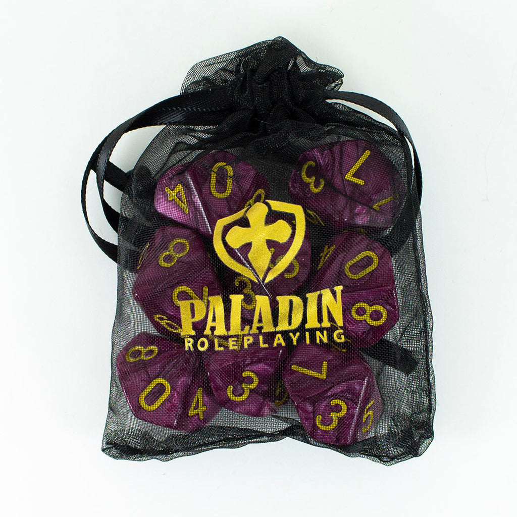 Purple Pearl Dice - 8 D10 Set - 'Plum'