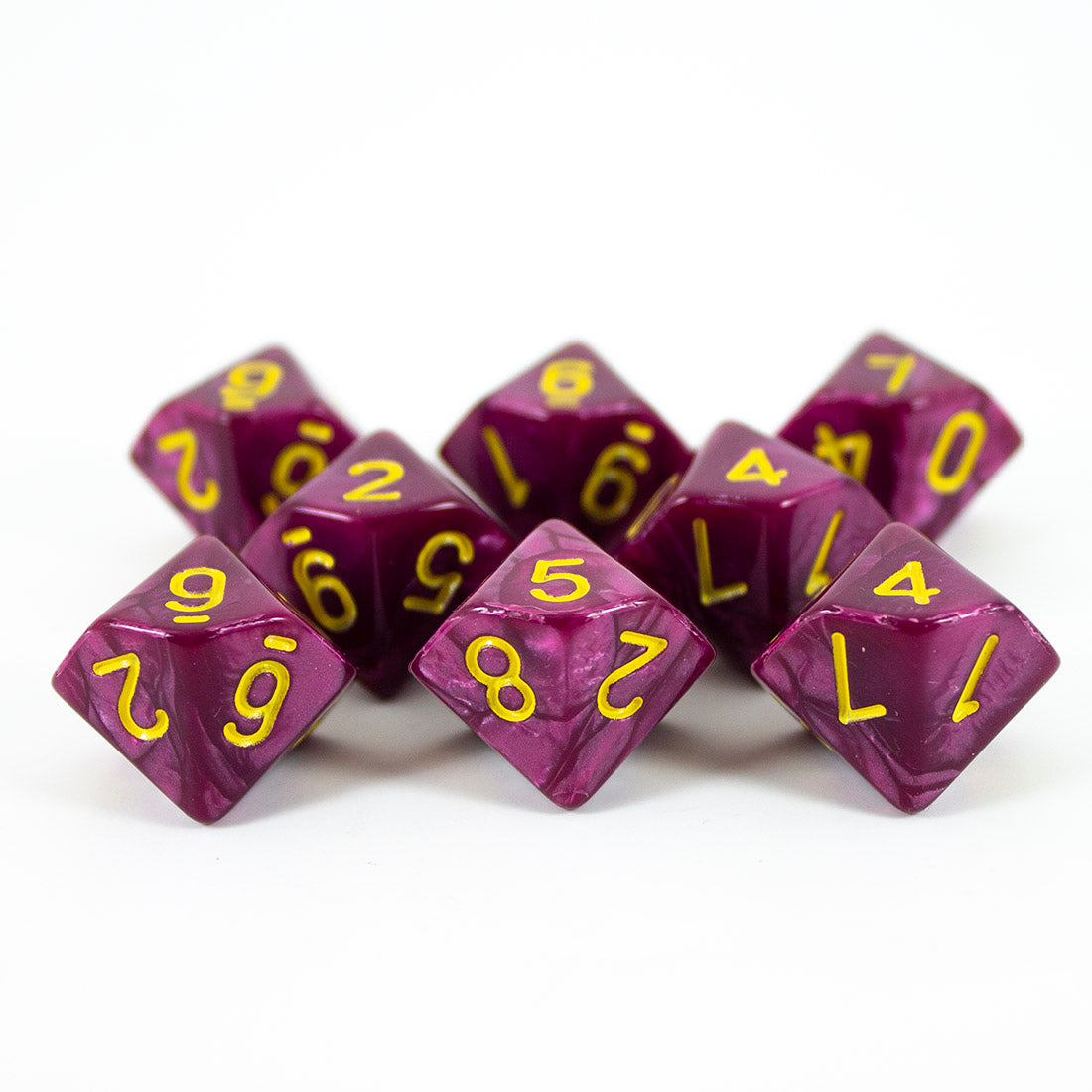 Purple Pearl Dice - 8 D10 Set - 'Plum'