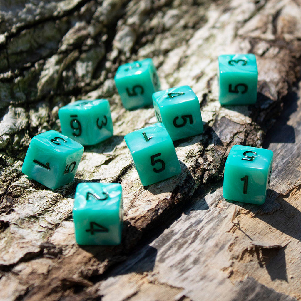 Turquoise Pearl Dice - 8D6 Set - 'Aqua'