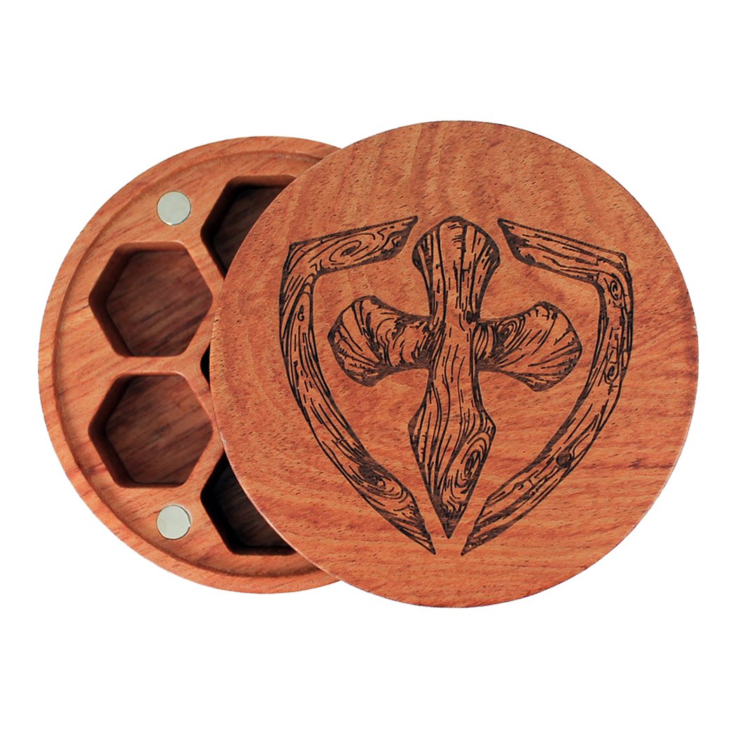 Solid Wood Dice Vault For Polyhedral, RPG and Tabletop Gaming Dice