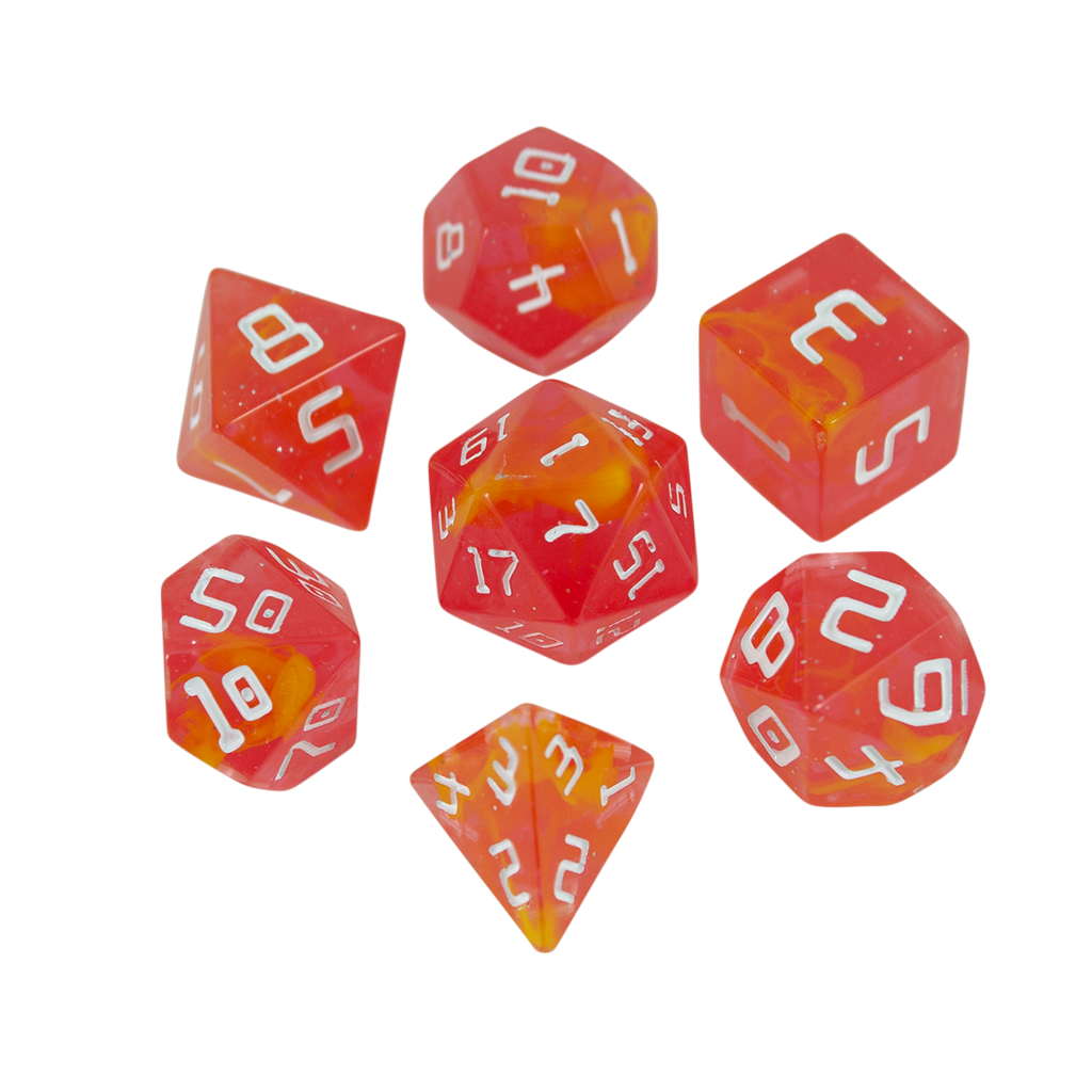 Starfarer 'Red Dwarf' Red and Yellow Sci-Fi RPG dice