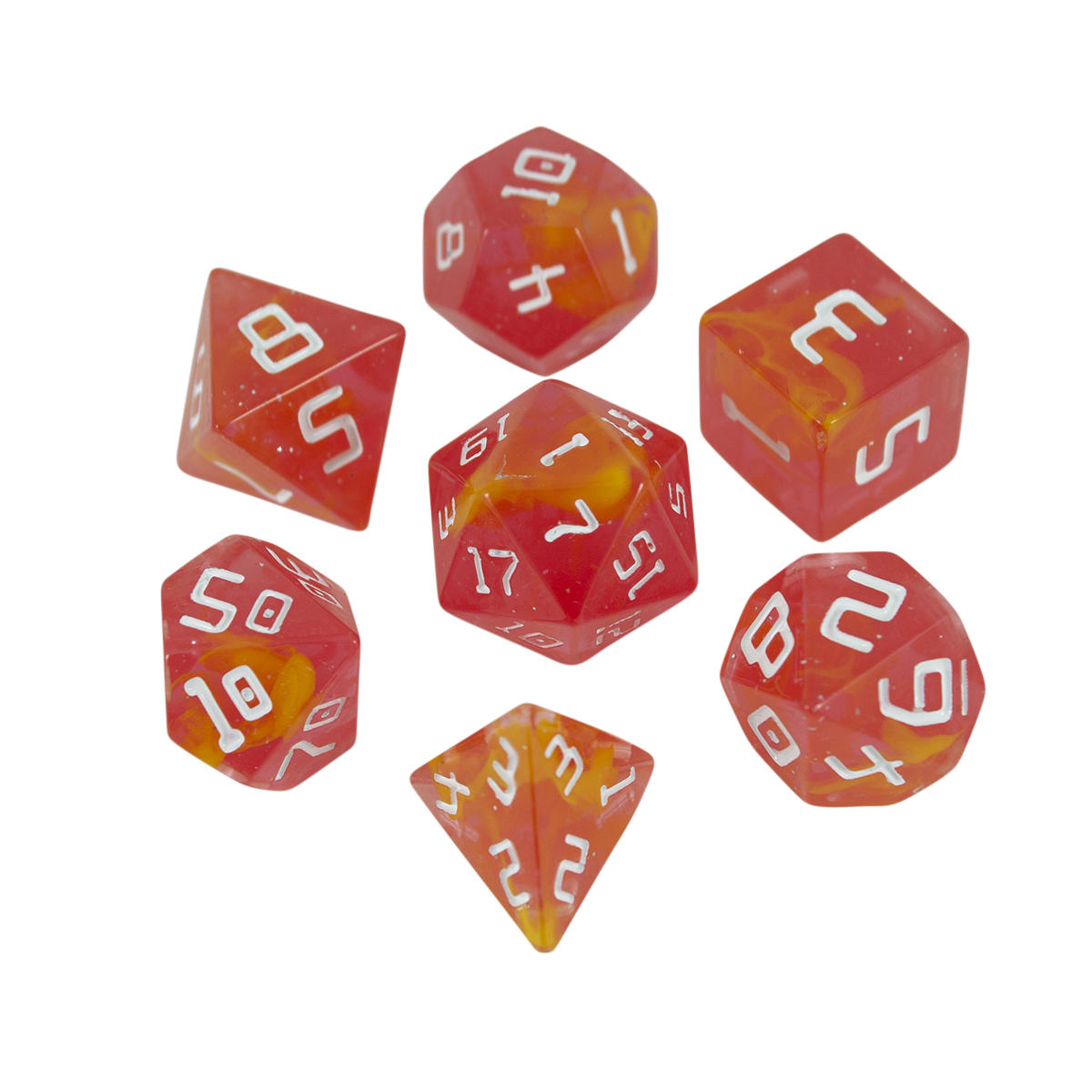Starfarer 'Red Dwarf' Red and Yellow Sci-Fi RPG dice