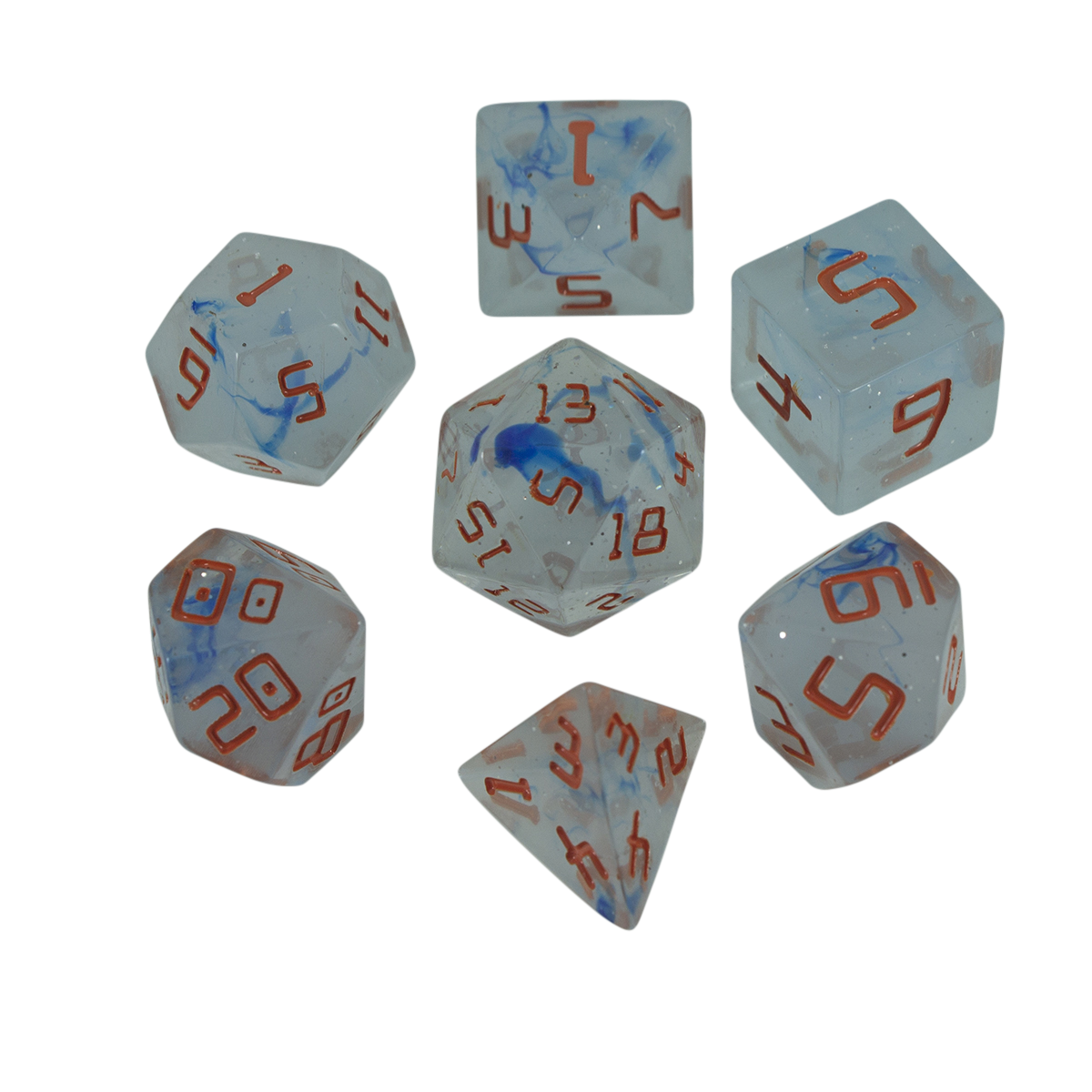 Starfarer 'Cyborg' Grey/Blue Sci-Fi RPG dice