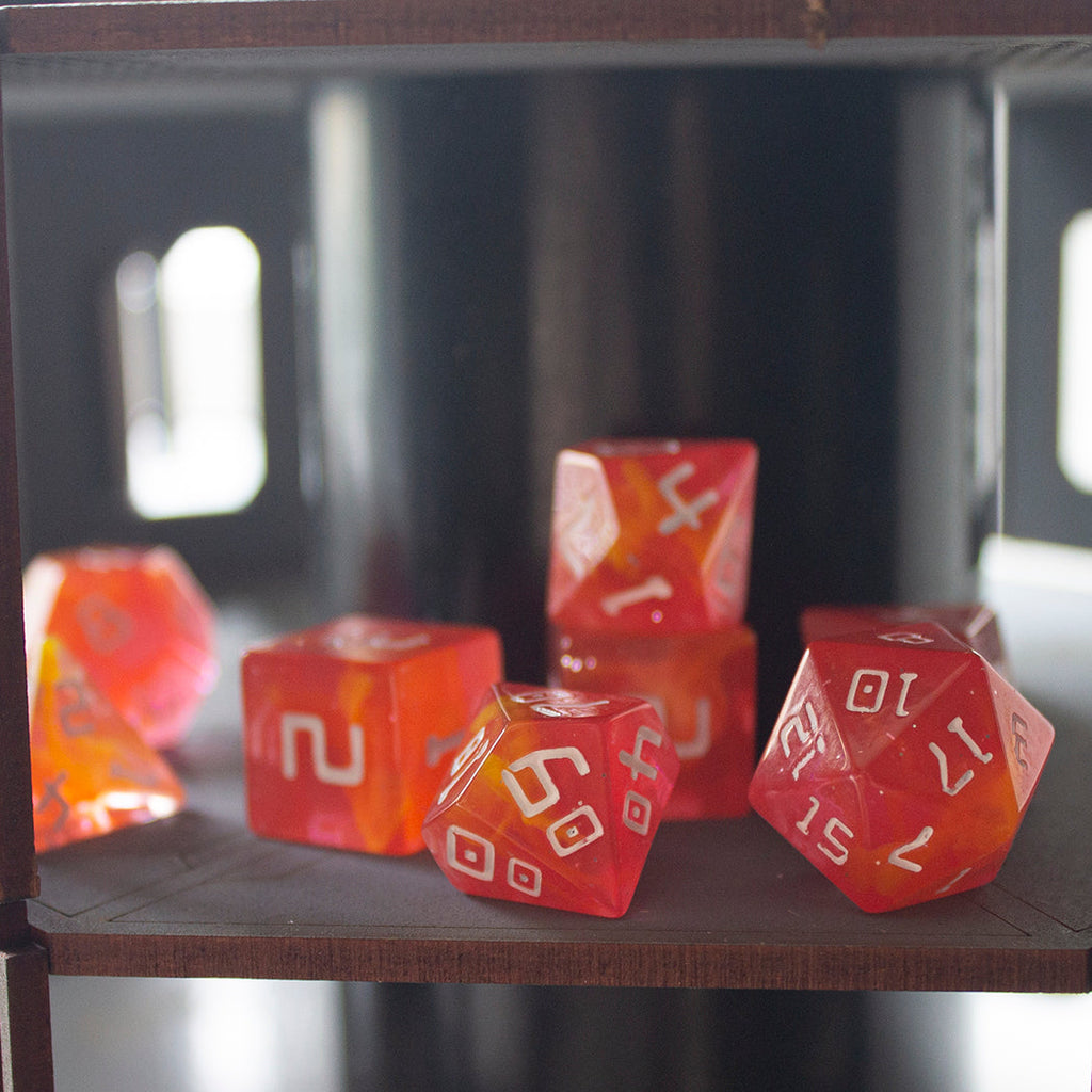 Starfarer 'Red Dwarf' Red and Yellow Sci-Fi RPG dice