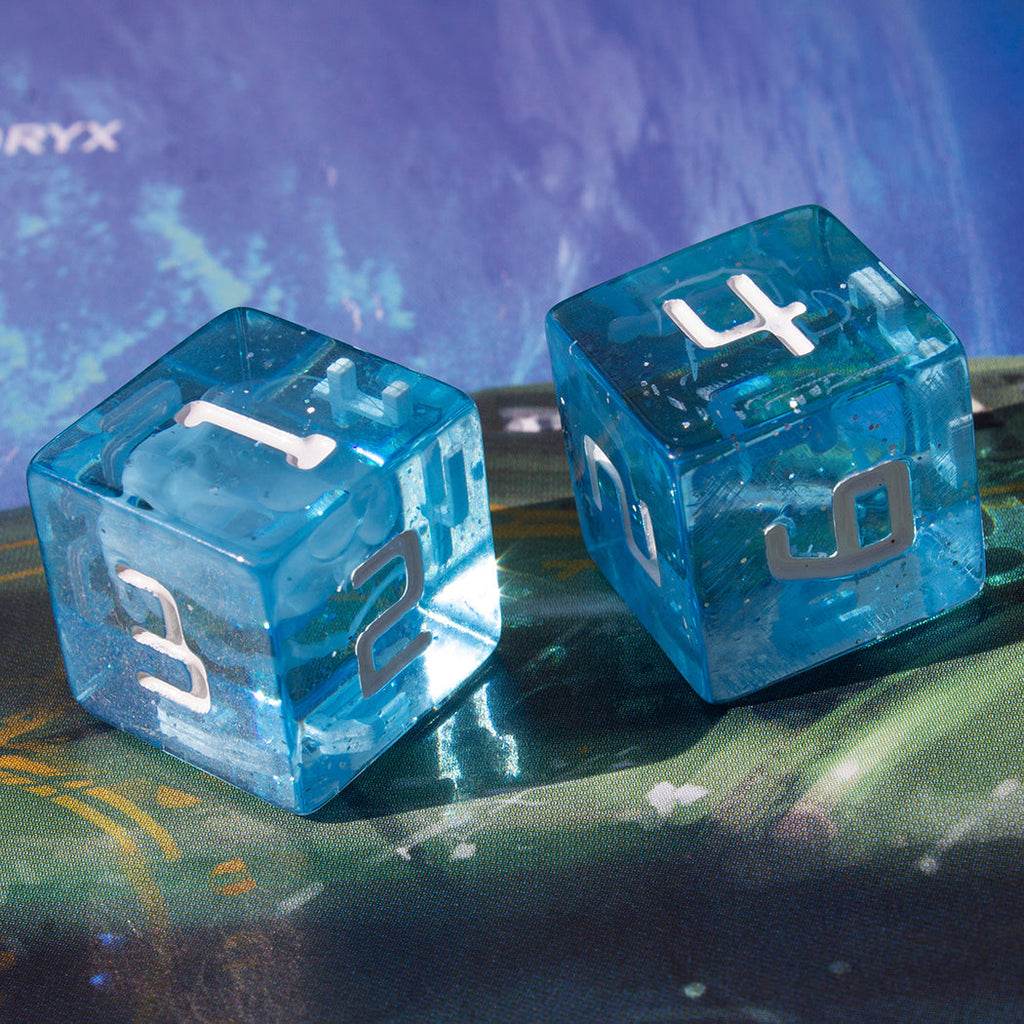 Starfarer 'Andromeda' Blue and White 8D6 dice