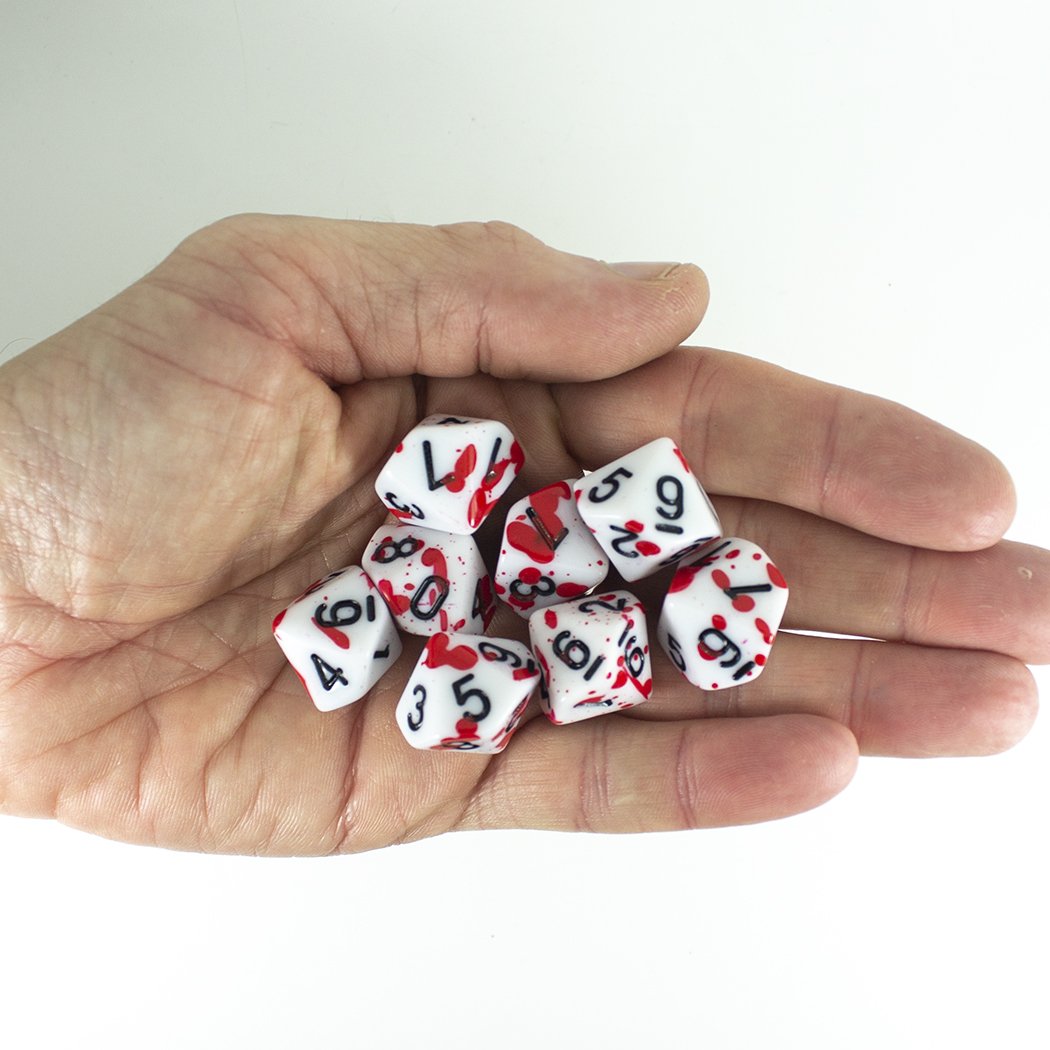 Splatter Dice - Red - D10 Set