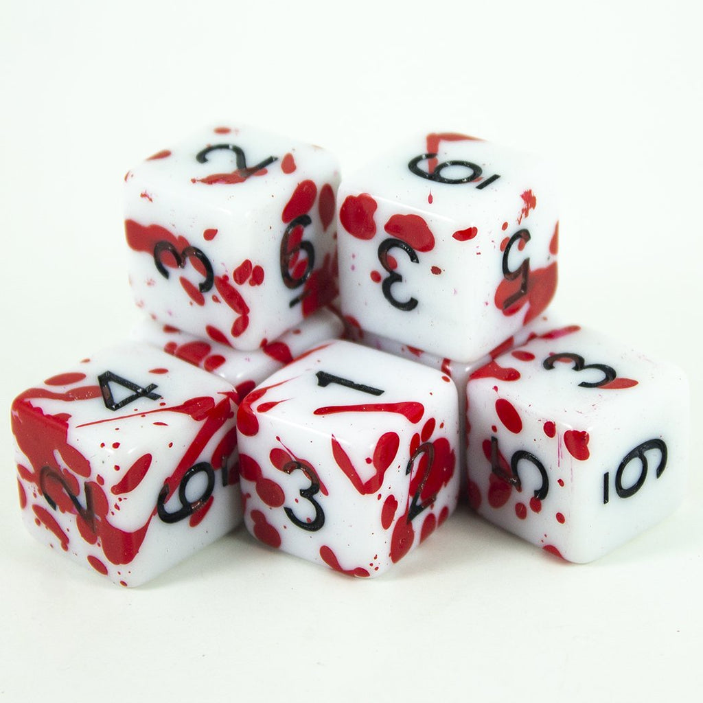 Splatter Dice - Red - D6 Set