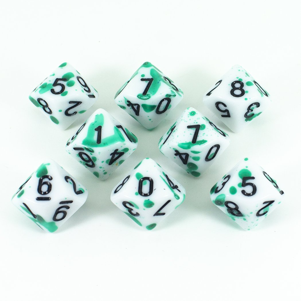 Splatter Dice - Green - D10 Set