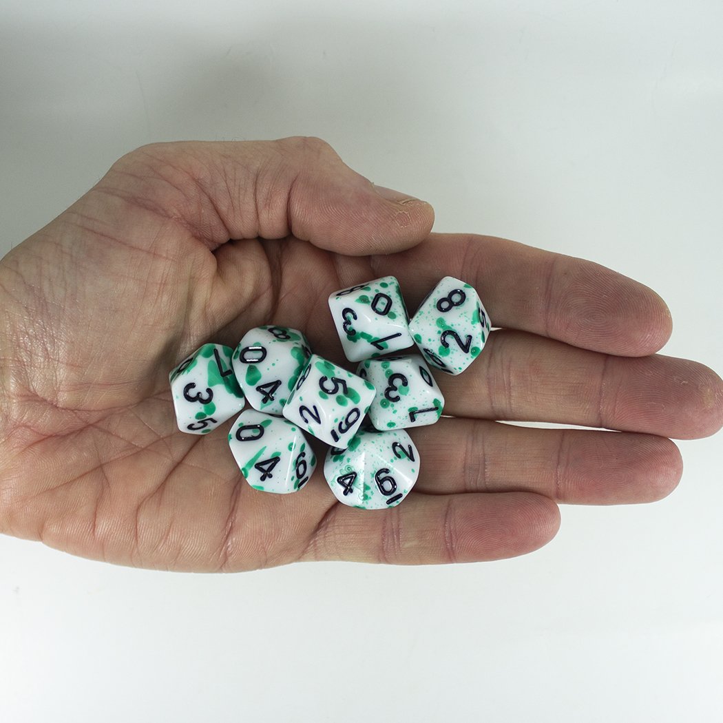 Splatter Dice - Green - D10 Set