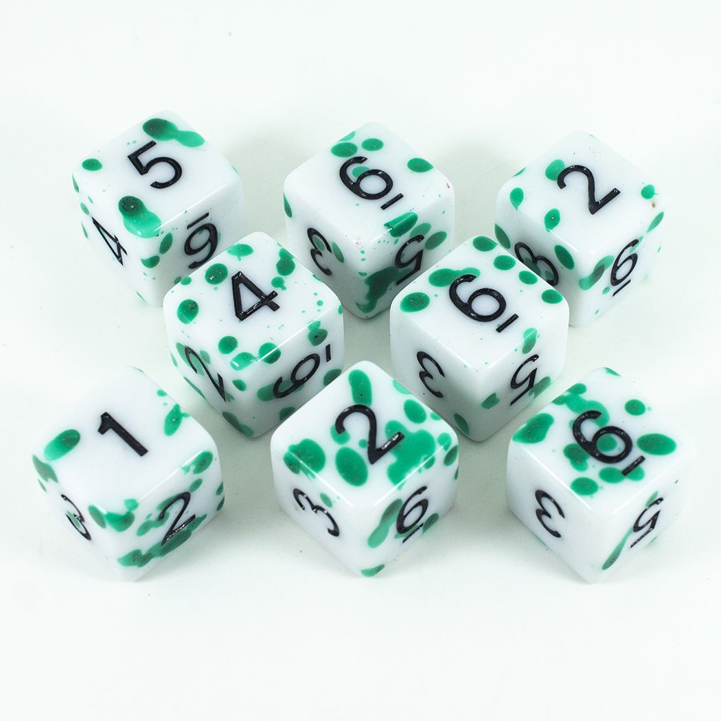 Splatter Dice - Green - D6 Set