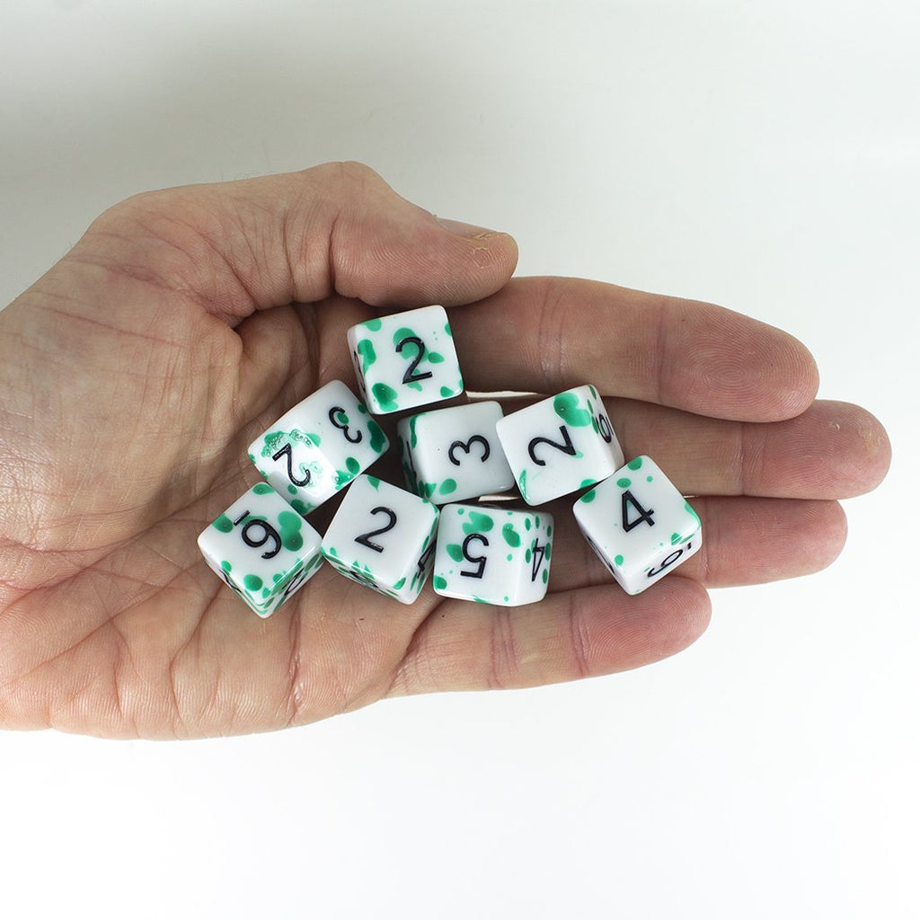 Splatter Dice - Green - D6 Set