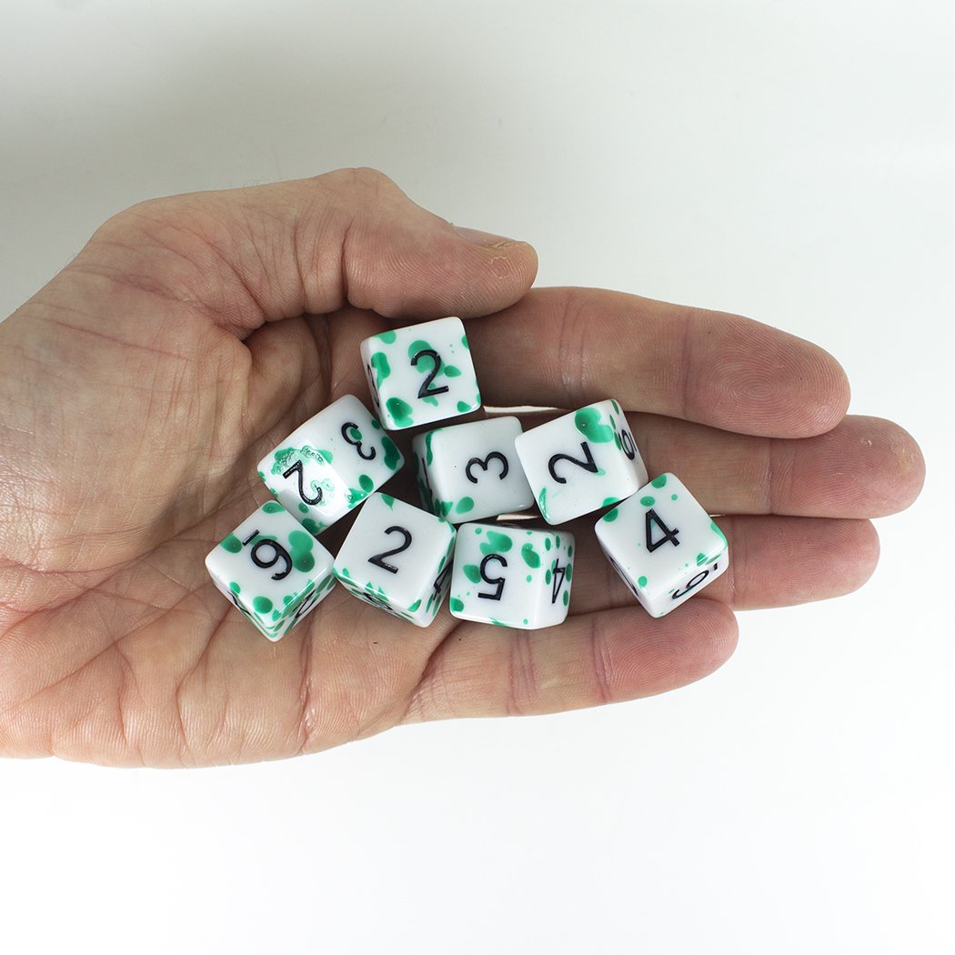 Splatter Dice - Green - D6 Set