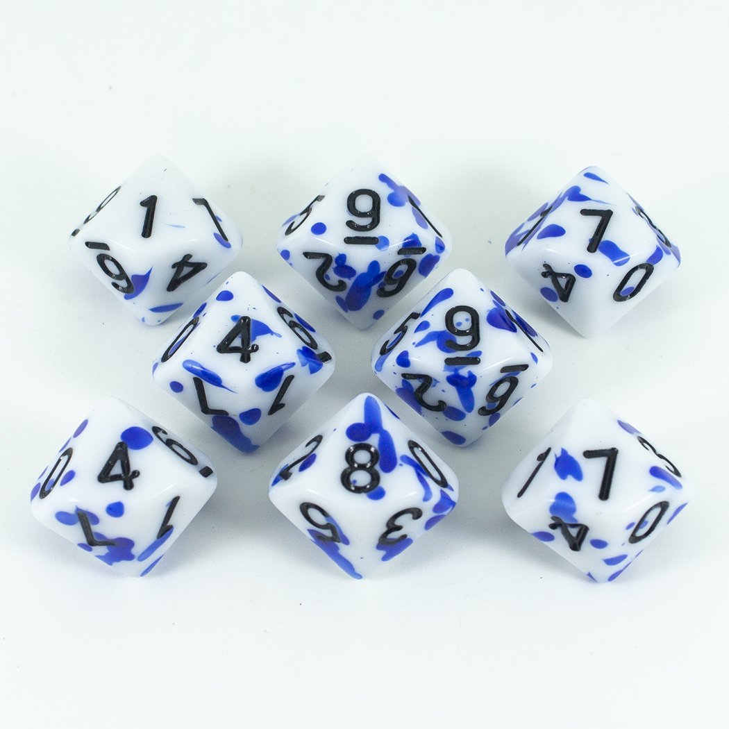 Splatter Dice - Blue - D10 Set