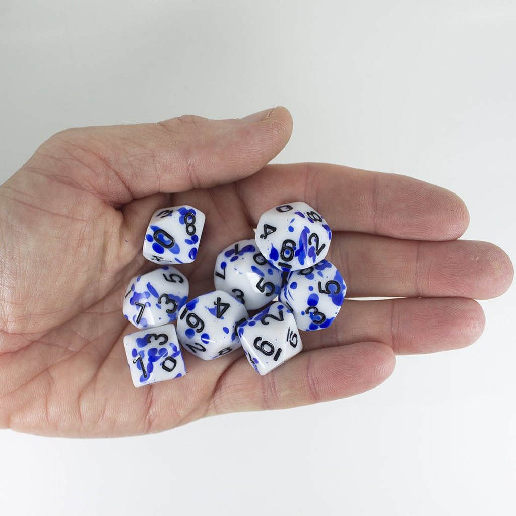 Splatter Dice - Blue - D10 Set