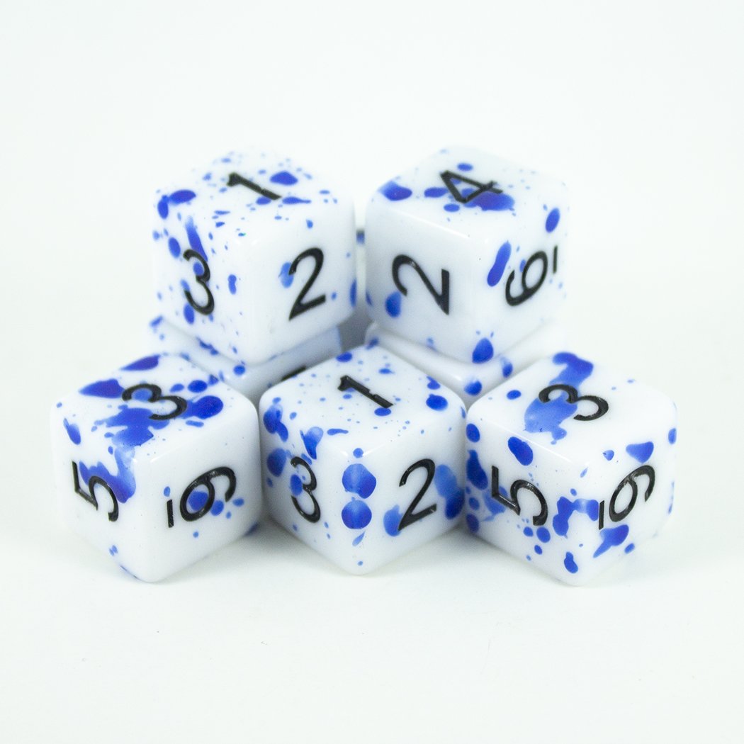 Splatter Dice - Blue - D6 Set