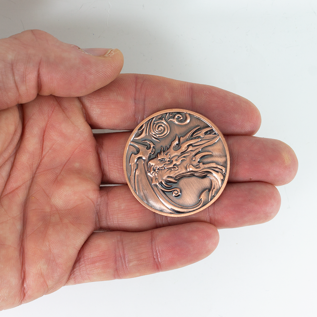 Dragon D2 Coin - Antique Bronze