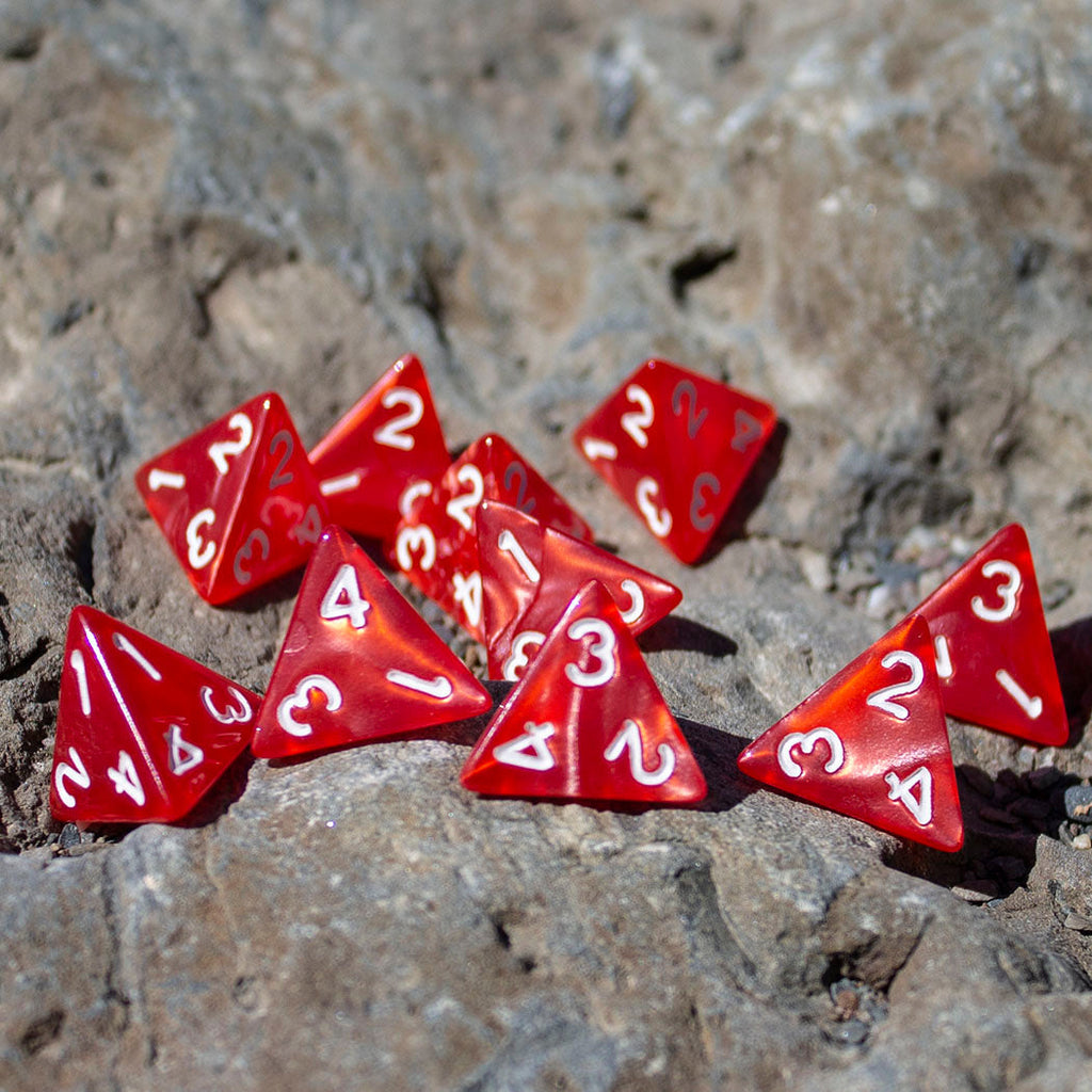 Red D4 Dice - 10D4 'Healing Potion' Set