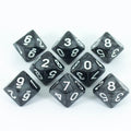 Grey Pearl Dice - 8 D10 Set - 'Granite'