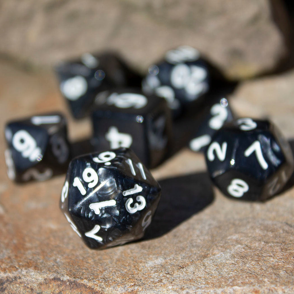 Granite Pearl RPG Dice Set