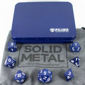 Blue Metal Dice Set, In Presentation Tin