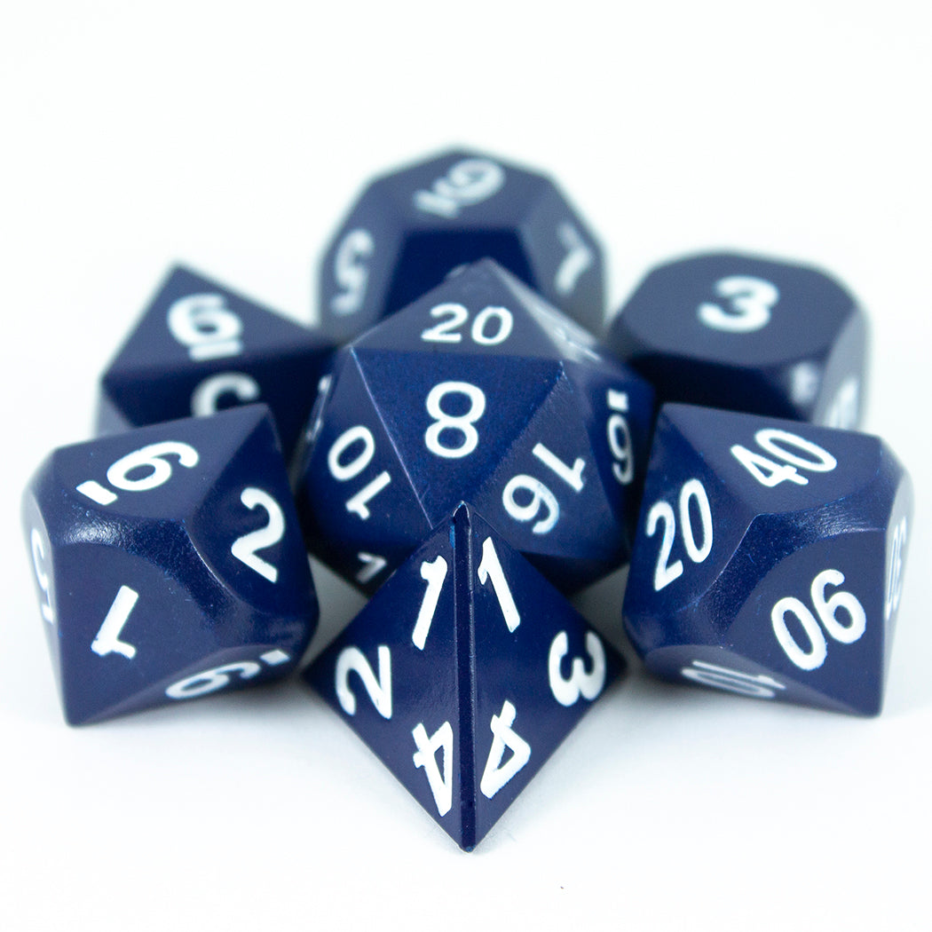 Blue Metal Dice Set, In Presentation Tin