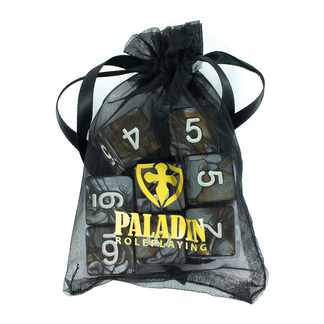 'Gargoyle' Bronze and Grey 8 D6 Dice Set