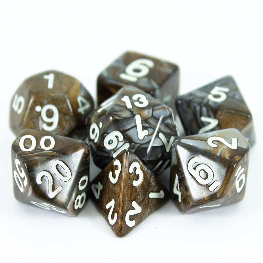 'Gargoyle' Bronze and Grey - RPG Dice Set