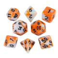 Troll Slayer Orange and White Dice - Expanded Polyhedral Set With Extra D20