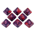 'Tiefling's Kiss' Red and Purple 8 D10 Dice Set