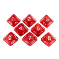 Red Pearl Dice - 8 D10 Set