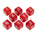 Red Pearl Dice - 8D6 Set
