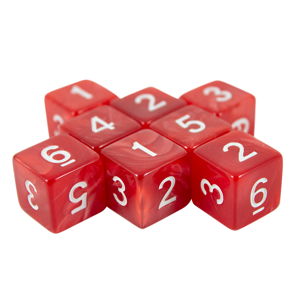 Red Pearl Dice - 8D6 Set
