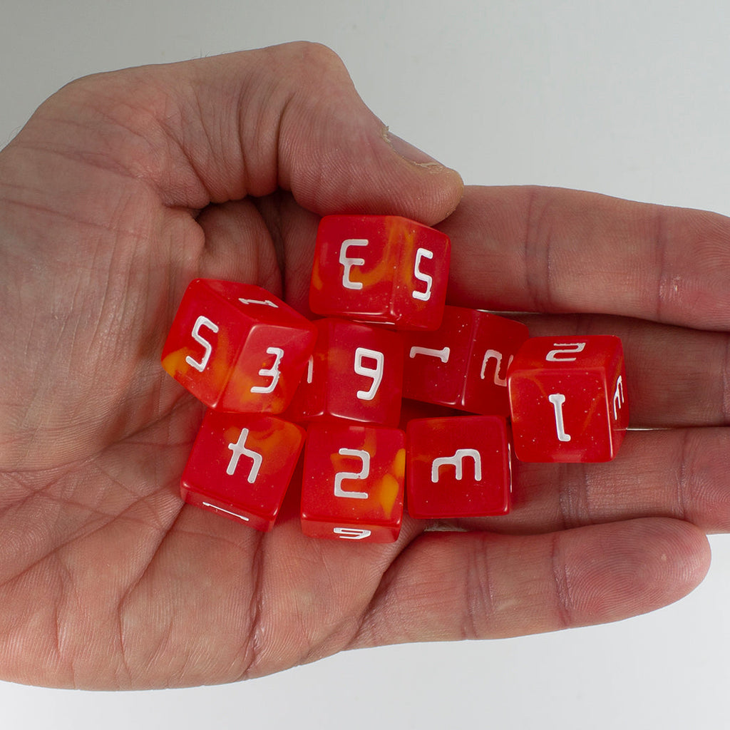 Starfarer 'Red Dwarf' Red and Yellow 8D6 dice