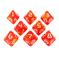 Starfarer 'Red Dwarf' Red and Yellow 8D10 dice