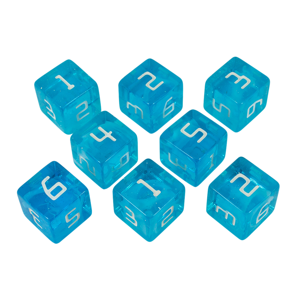 Starfarer 'Andromeda' Blue and White 8D6 dice