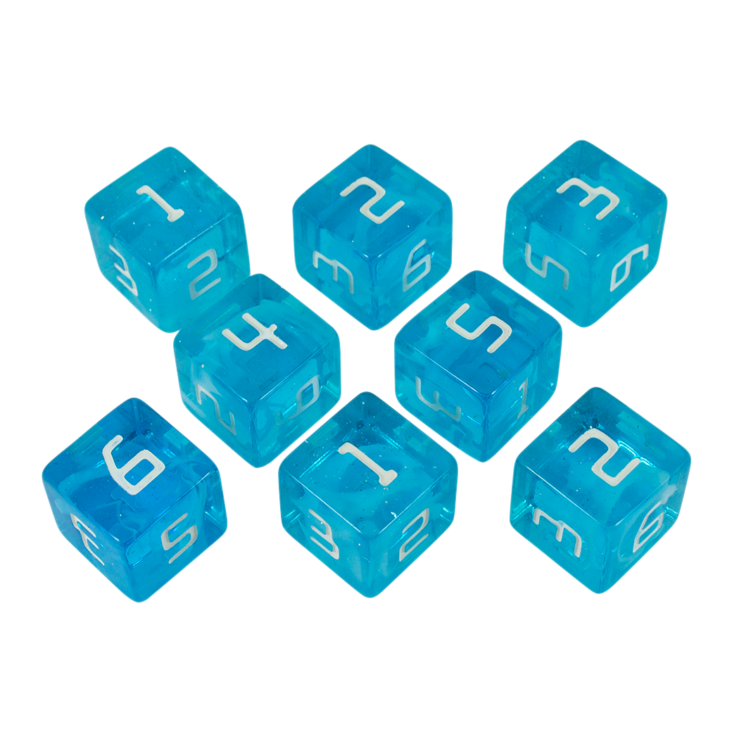 Starfarer 'Andromeda' Blue and White 8D6 dice