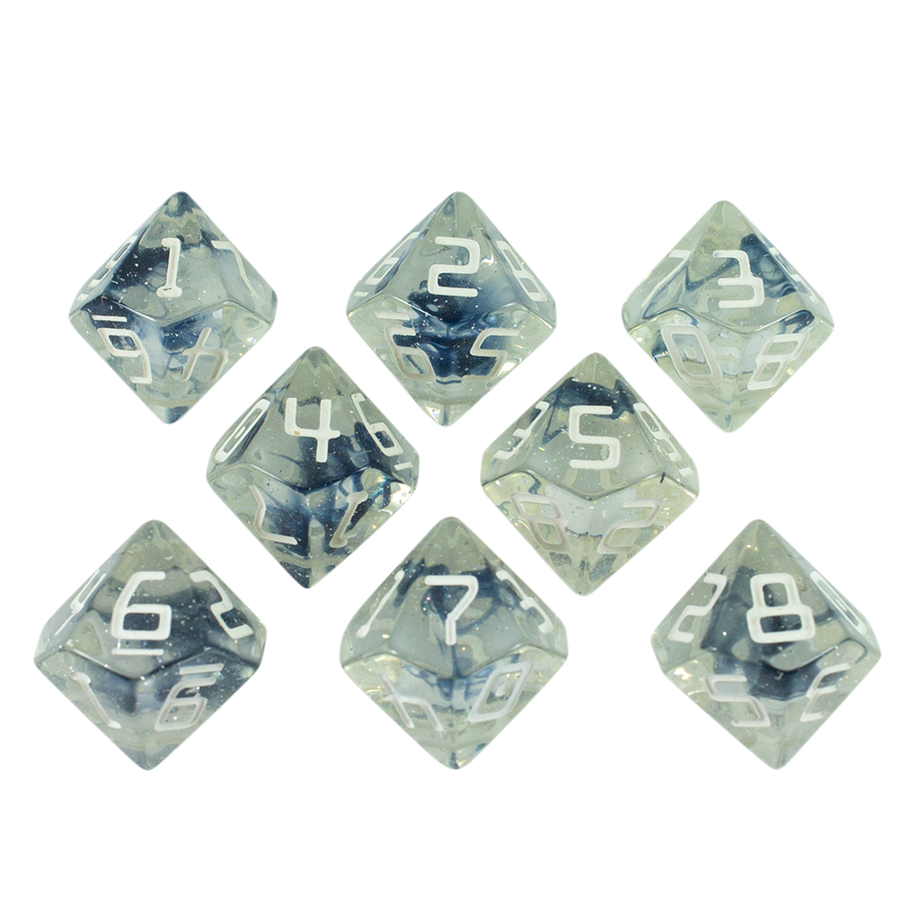 Starfarer 'Polaris' Clear / Blue 8D10 dice