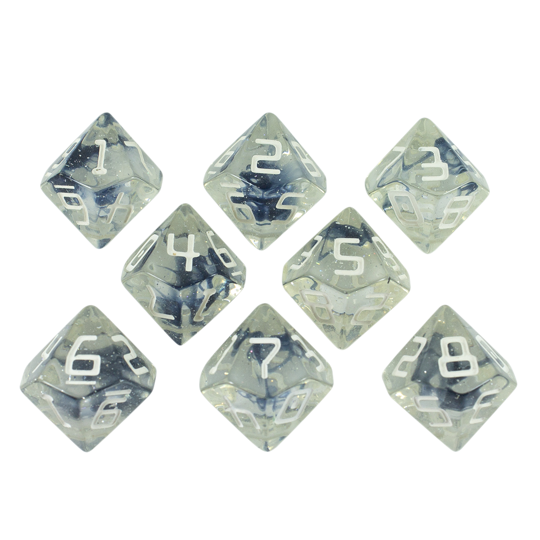 Starfarer 'Polaris' Clear / Blue 8D10 dice