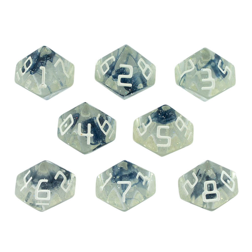 Starfarer 'Polaris' Clear / Blue 8D10 dice