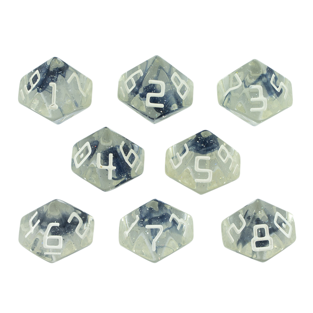 Starfarer 'Polaris' Clear / Blue 8D10 dice