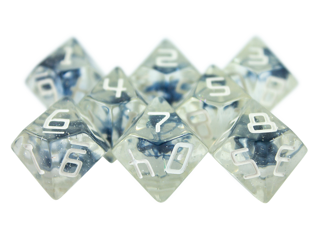 Starfarer 'Polaris' Clear / Blue 8D10 dice