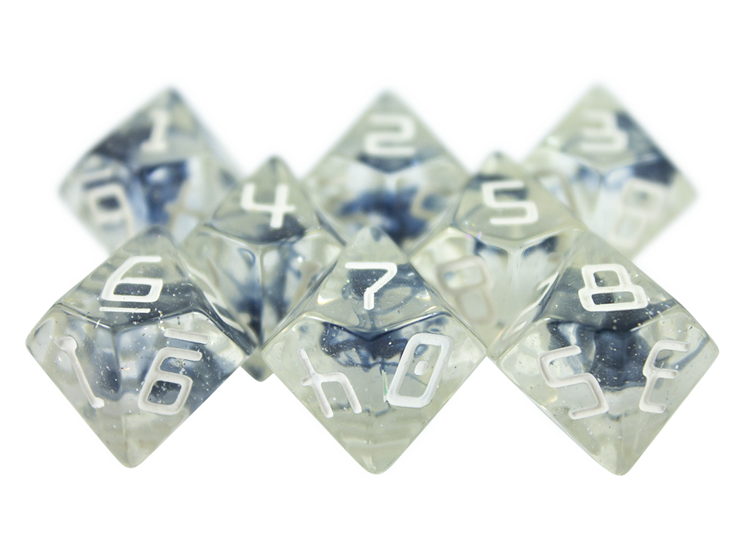 Starfarer 'Polaris' Clear / Blue 8D10 dice