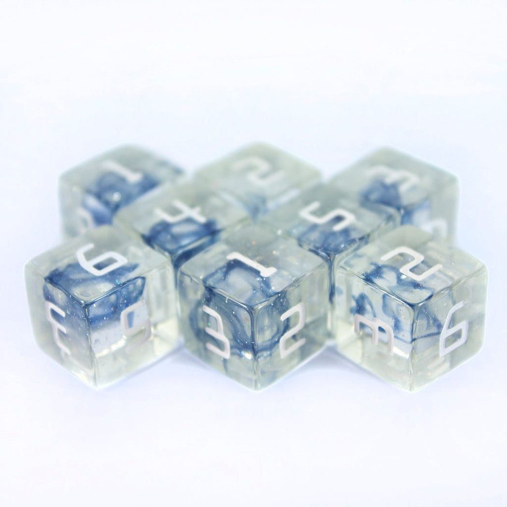 Starfarer 'Polaris' Clear / Blue 8D6 dice