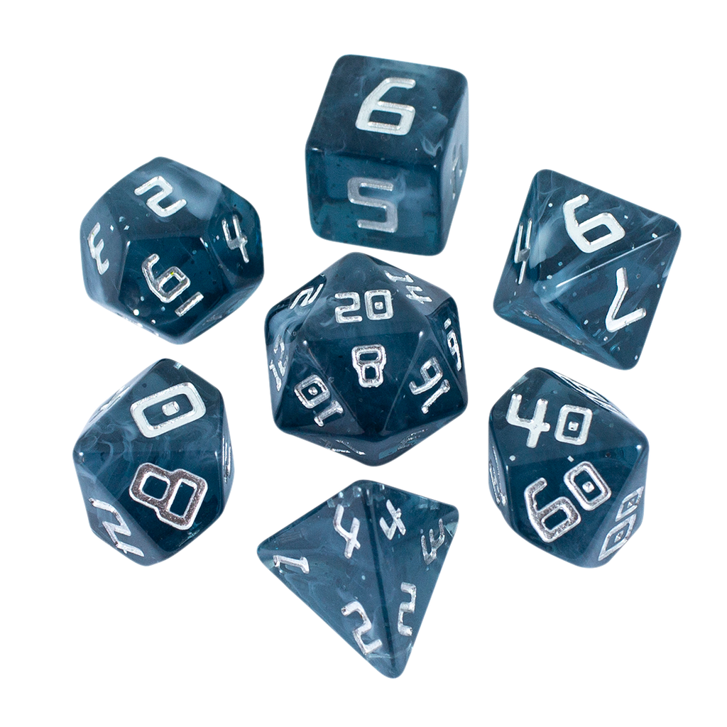 Starfarer 'Mothership' Grey/Blue Sci-Fi RPG dice